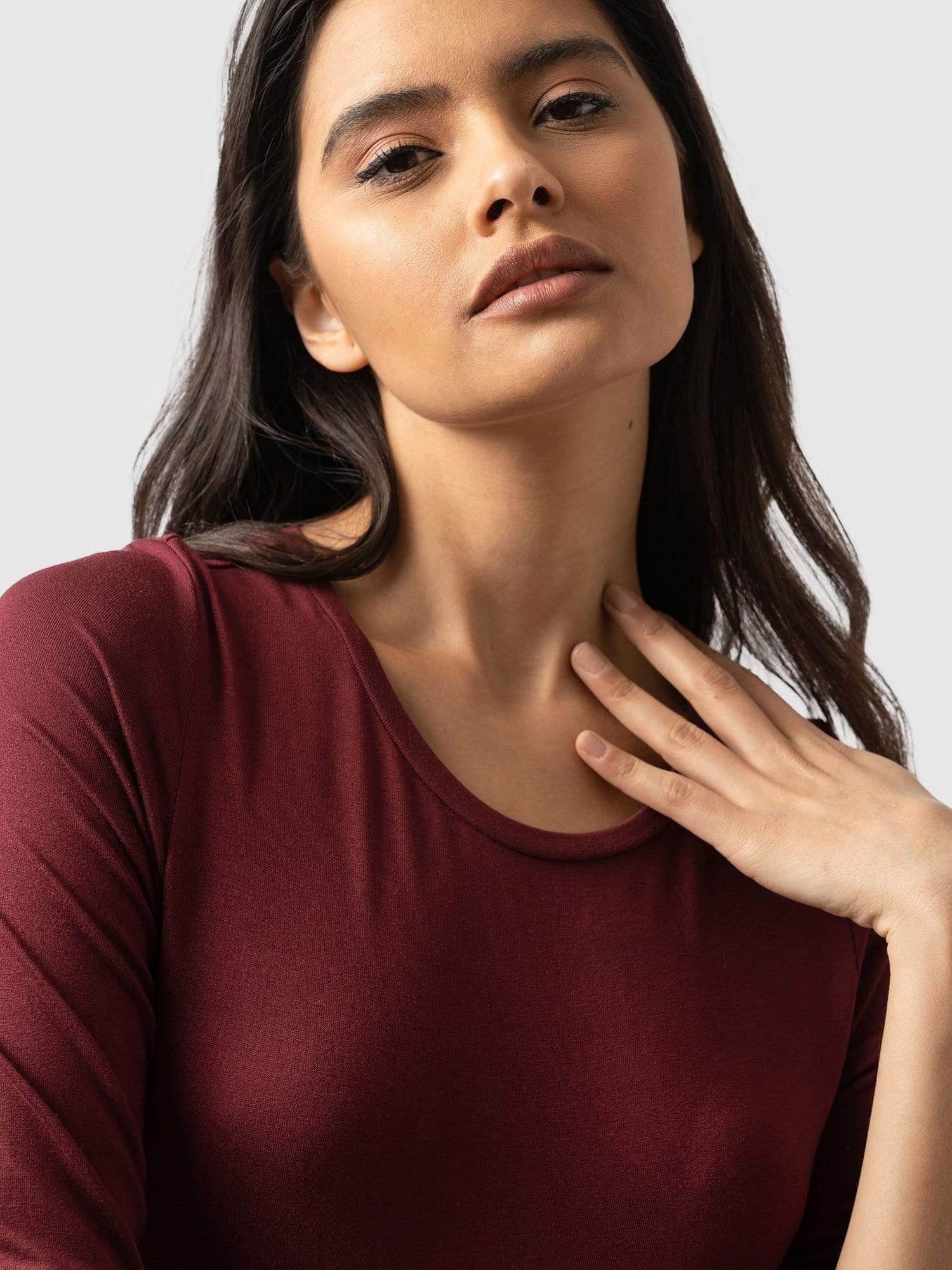 Greenwich Dress Long Sleeve - Burgundy